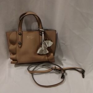 Jessica Simpson Tan Tote with Floral Charm